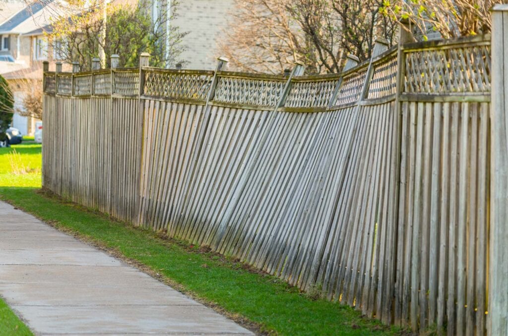 Fence blown over in wind