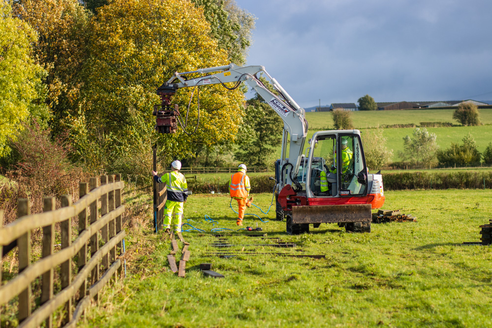 Highways England Installing Posts
