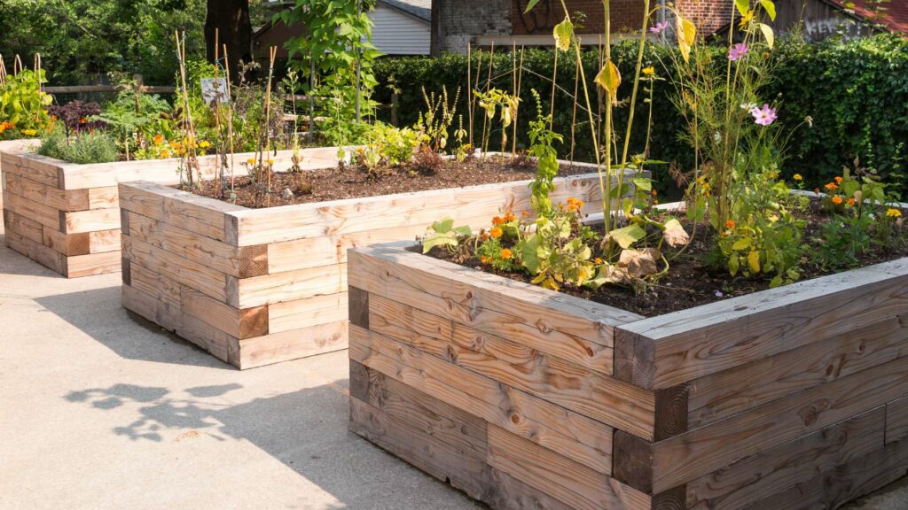 Example of how you can use garden sleepers in your garden