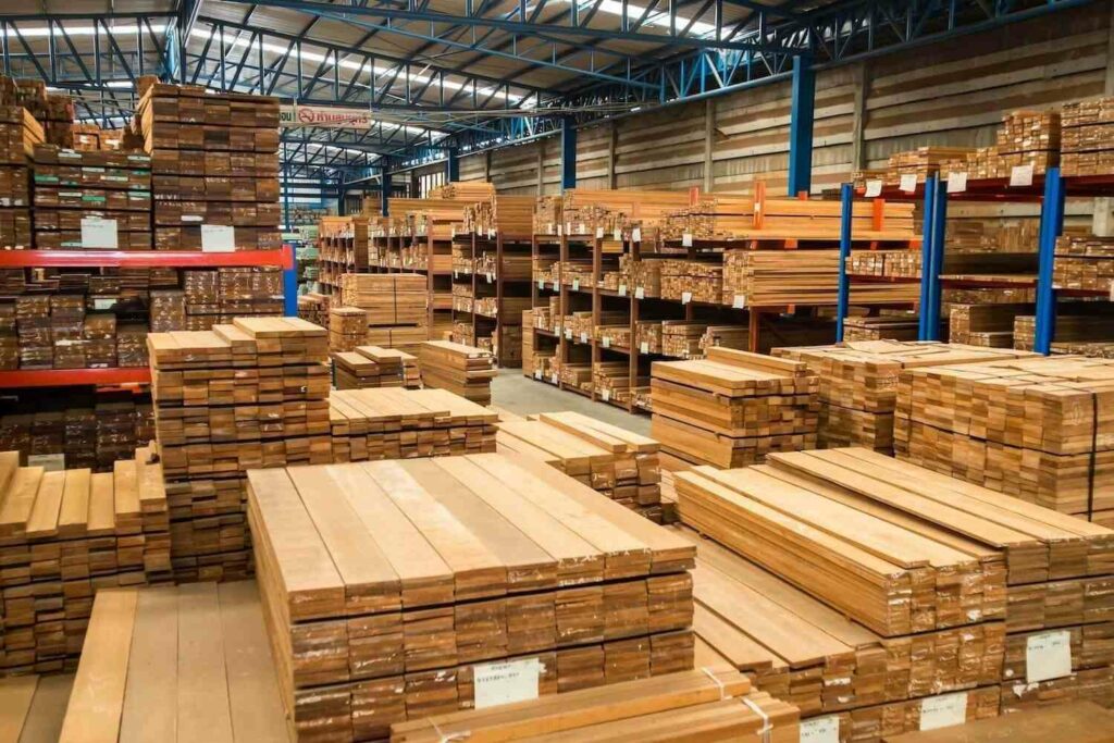 image of a warehouse full of UC4 timber beams