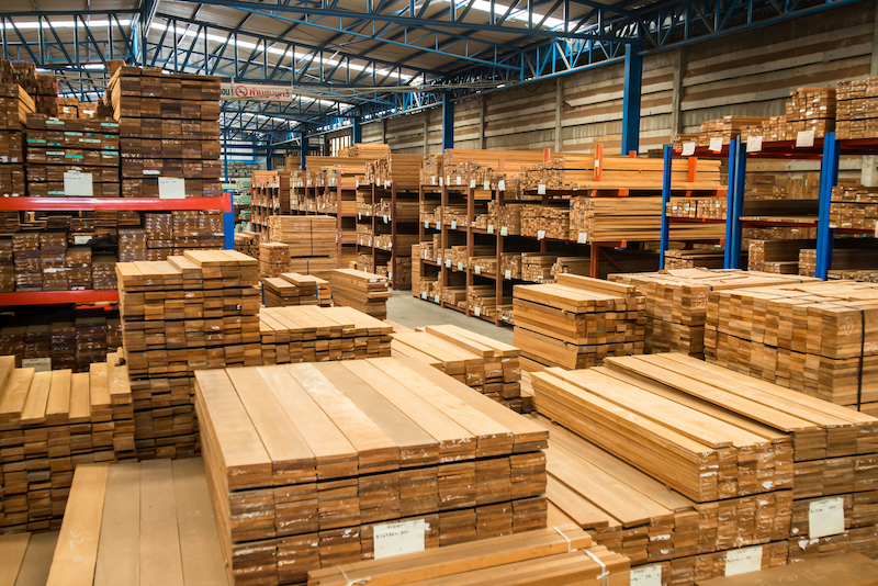 image of a warehouse filled with UC4 timber beams