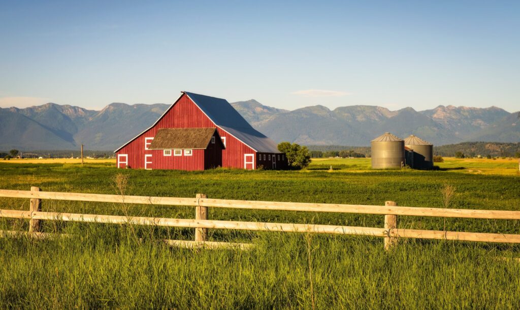 Rural fencing in Montana, USA