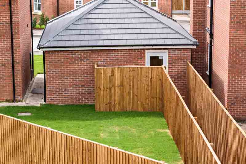 New build feather-board fencing 