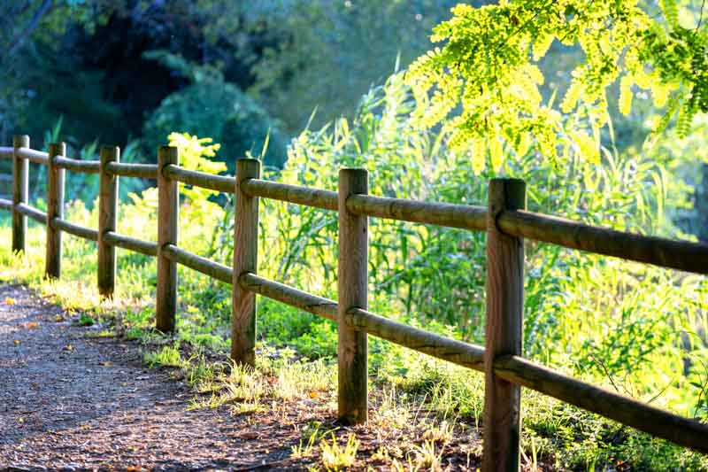 wooden park fencing