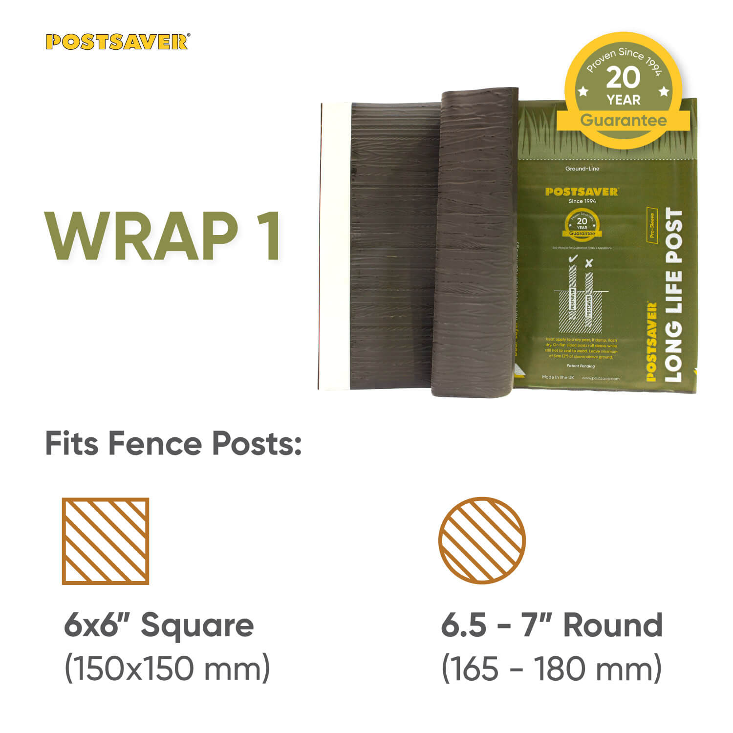 Gate Posts Postsaver Post Wrap Protection for 6x6" Wooden Pack Of 4