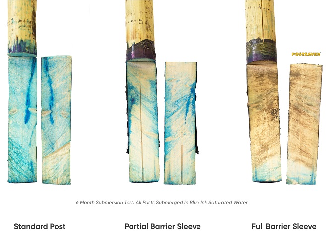 Postsaver Full Barrier vs Partial Barrier - Testing - 6 month Submersion Test Results